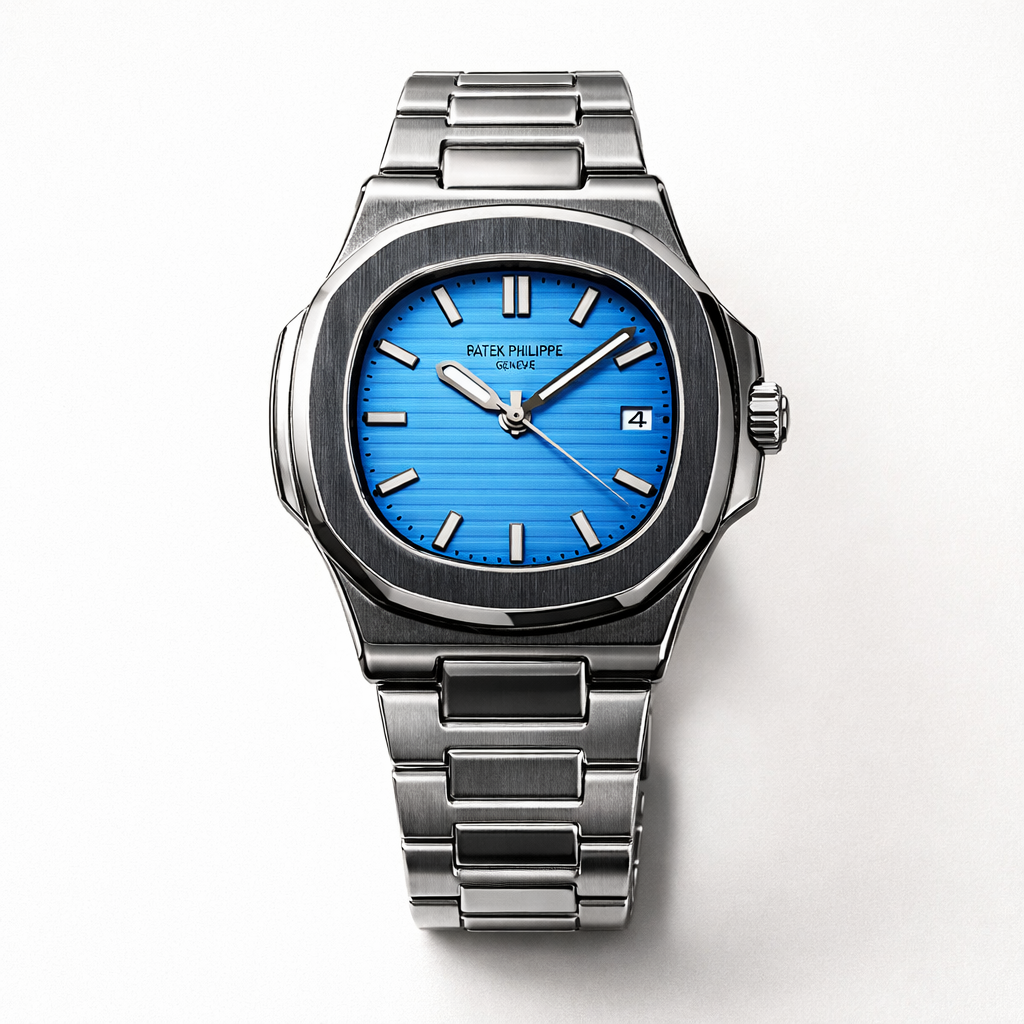 Men’s Stainless Steel Watch – Sky Blue Dial