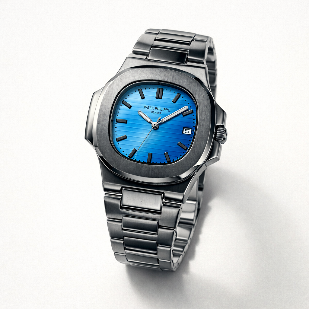 Men’s Stainless Steel Watch – Sky Blue Dial