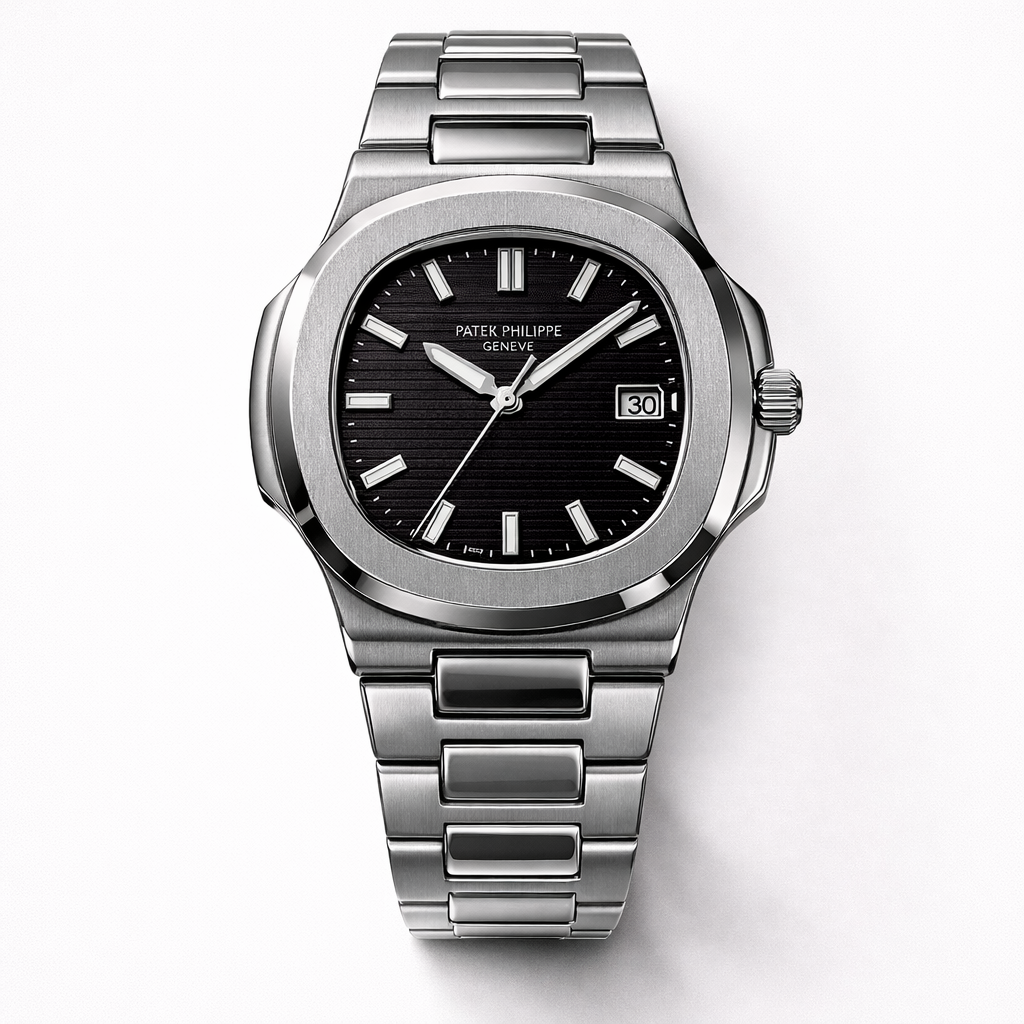 Men’s Luxury Stainless Steel Watch – Black Dial