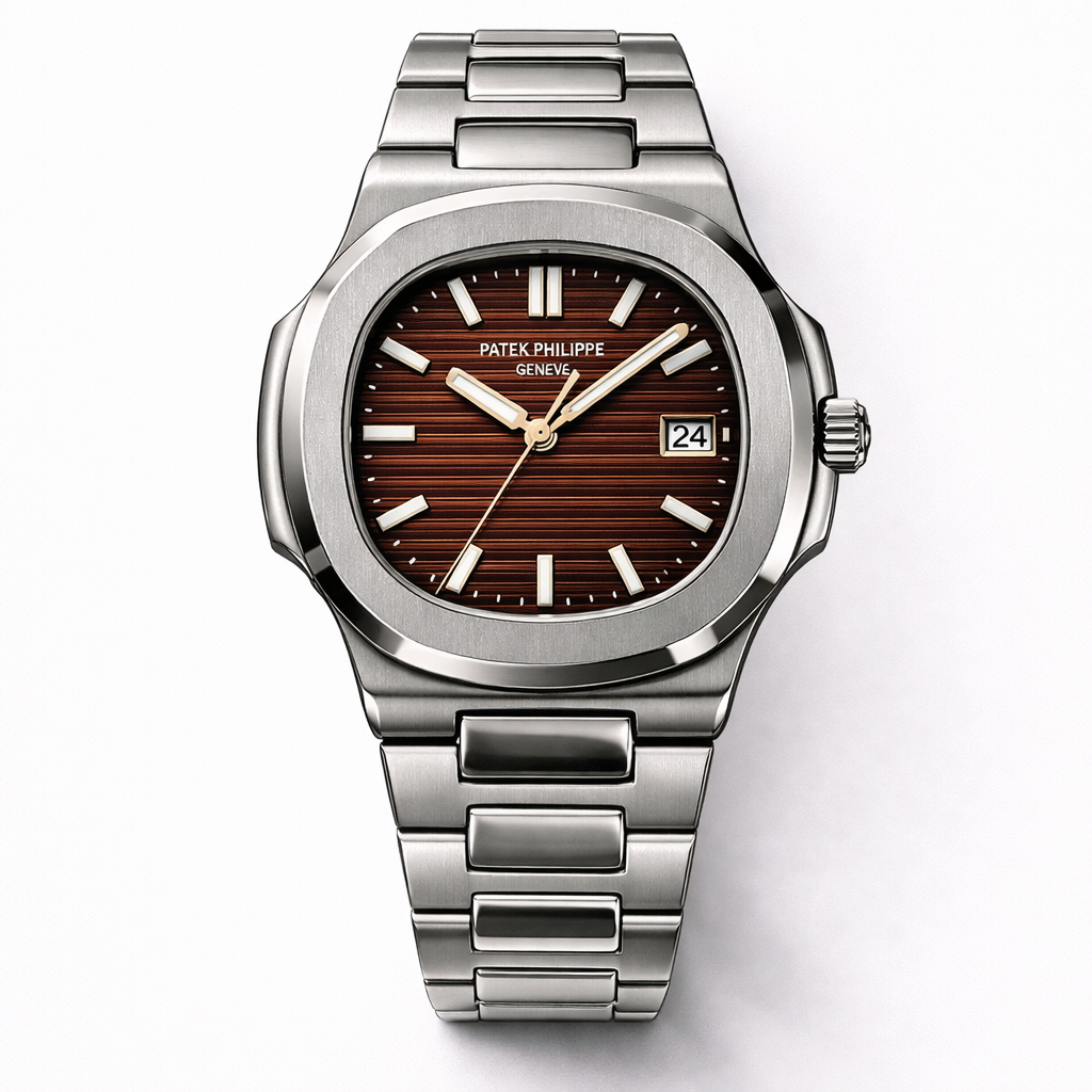 Men’s Luxury Stainless Steel Watch – Brown Dial