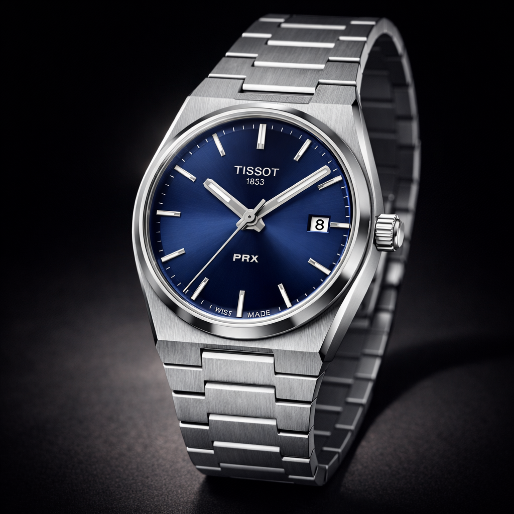 Tissot PRX Silver Stainless Steel Blue Dial Quartz Unisex Watch