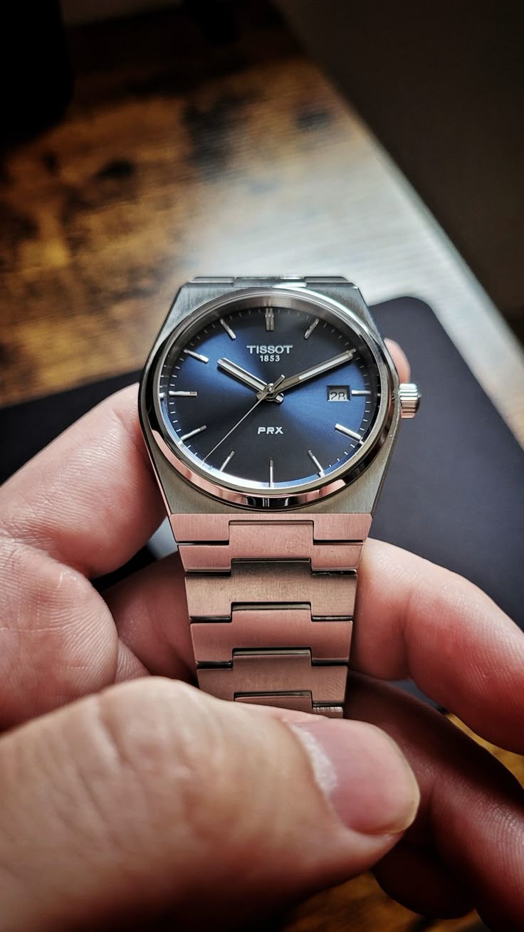 Tissot PRX Silver Stainless Steel Blue Dial Quartz Unisex Watch