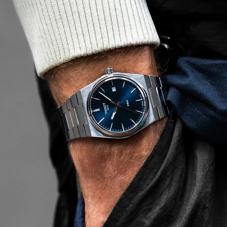 Tissot PRX Silver Stainless Steel Blue Dial Quartz Unisex Watch